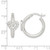 Sterling Silver Polished Cubic Zirconia Heart Round Hoop Earrings, 21 mm - View 3