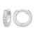 Sterling Silver Polished Cubic Zirconia and White Enamel In and Out 13 mm Hinged Round Hoop Earrings, 11.8 mm Long