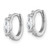 Sterling Silver Rhodium-Plated Polished Round and Marquise Cubic Zirconia Round Hinged Hoop Earrings, 11.3 mm - View 2
