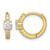 Sterling Silver Gold-Tone Polished Cubic Zirconia Round Hinged Hoop Earrings, 11.2 mm