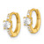 Sterling Silver Gold-Tone Polished Cubic Zirconia Round Hinged Hoop Earrings, 11.2 mm - View 2