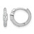 Sterling Silver Rhodium-Plated Polished Round and Emerald-Cut Cubic Zirconia Round Hinged Hoop Earrings, 11.8 mm