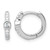 Sterling Silver Rhodium-Plated Polished Round and Oval Cubic Zirconia Round Hinged Hoop Earrings, 11.4 mm