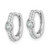 Sterling Silver Rhodium-Plated Polished Round and Oval Cubic Zirconia Round Hinged Hoop Earrings, 11.4 mm - View 2