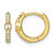 Sterling Silver Gold-Tone Polished Round and Pear Shaped Cubic Zirconia Round Hinged Hoop Earrings, 11.2 mm