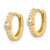 Sterling Silver Gold-Tone Polished Round and Pear Shaped Cubic Zirconia Round Hinged Hoop Earrings, 11.2 mm - View 2