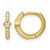 Sterling Silver Gold-Tone Polished Round and Square Cubic Zirconia Round Hinged Hoop Earrings, 11.5 mm