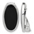 Sterling Silver Rhodium-Plated Polished Onyx Non-Pierced Oval Stud Earrings, 23 mm