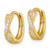 Sterling Silver Gold-Tone Polished Cubic Zirconia -X- Round Hinged Hoop Earrings, 12.8 mm - View 2