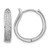 Sterling Silver Rhodium-Plated Cubic Zirconia Polished Curved Hinged Hoop Earrings, 21.2 mm