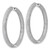 Sterling Silver Rhodium-Plated In and Out Cubic Zirconia Pave 3.7 x 39 mm Hinged Hoop Earrings, 39.1 mm Long - View 2
