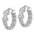 Sterling Silver Rhodium-Plated Polished Cubic Zirconia Byzantine Link Round Hoop Earrings, 22.1 mm - View 2