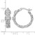 Sterling Silver Rhodium-Plated Polished Cubic Zirconia Byzantine Link Round Hoop Earrings, 22.1 mm - View 3