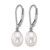 Sterling Silver Rhodium-Plated 7-8 mm Rice White and Black Cultured Freshwater Pearl 2-Piece Enhancer and Leverback Dangle Earrings Set, 26.9 mm Long - View 2
