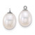 Sterling Silver Rhodium-Plated 7-8 mm Rice White and Black Cultured Freshwater Pearl 2-Piece Enhancer and Leverback Dangle Earrings Set, 26.9 mm Long - View 4