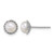 Sterling Silver Rhodium-Plated 6-7 mm Button White Cultured Freshwater Pearl Zig-Zag Edge Stud Earrings, 7.7 mm Long