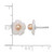 Sterling Silver Rhodium-Plated 3-4 mm Pink Round Cultured Freshwater Pearl and White Mother of Pearl Flower Stud Earrings, 9.5 mm Long - View 3