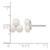 Sterling Silver Rhodium-Plated 5-6 mm Button White 3-Cultured Freshwater Pearl Stud Earrings, 9.8 mm Long - View 3