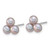 Sterling Silver Rhodium-Plated 5-6 mm Button Grey 3-Cultured Freshwater Pearl Stud Earrings, 9.5 mm Long - View 2
