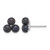 Sterling Silver Rhodium-Plated 5-6 mm Button Black 3-Cultured Freshwater Pearl Stud Earrings, 9.7 mm Long