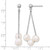 Sterling Silver Rhodium-Plated 6-7 mm Semi-Round White 3-Cultured Freshwater Pearl and Chain Dangle Earrings, 43.8 mm Long - View 3