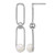 Sterling Silver Rhodium-Plated 6-7 mm Button White Cultured Freshwater Pearl and Long Link Dangle Earrings, 40.7 mm Long