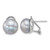 Sterling Silver Rhodium-Plated 11-12 mm Button Grey Cultured Freshwater Pearl Omega Back Stud Earrings
