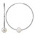 Sterling Silver Rhodium-Plated 8-9 mm Semi-Round White Cultured Freshwater Pearl 50 mm Endless Hoop Earrings, 53.85 mm Long