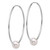 Sterling Silver Rhodium-Plated 8-9 mm Semi-Round White Cultured Freshwater Pearl 50 mm Endless Hoop Earrings, 53.85 mm Long - View 2