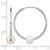 Sterling Silver Rhodium-Plated 7-8 mm Semi-Round White Cultured Freshwater Pearl 32 mm Endless Hoop Earrings, 32.4 mm Long - View 3