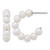 Sterling Silver Rhodium-Plated 5-6 mm Semi-Round White Cultured Freshwater Pearl C-Hoop Post Earrings, 24.35 mm Long