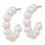 Sterling Silver Rhodium-Plated 5-6 mm Semi-Round White Cultured Freshwater Pearl C-Hoop Post Earrings, 24.35 mm Long - View 2