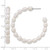 Sterling Silver Rhodium-Plated 5-6 mm Rice White Cultured Freshwater Pearl C-Hoop Post Earrings, 44.5 mm Long - View 3