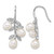 Sterling Silver Rhodium-Plated 6-8 mm Rice White Freshwater Cultured Pearland Cubic Zirconia Leaf Dangle Shepherd Hook Drop French Wire Earrings