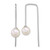 Sterling Silver Rhodium-Plated 7-8 mm Round White Cultured Freshwater Pearl Squared Threader Drop Earrings, 41.45 mm Long