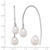 Sterling Silver Rhodium-Plated 6-8 mm and 8-9 mm Teardrop White Cultured Freshwater Pearl Front and Back Threader Dangle Earrings, 45.1 mm Long - View 3