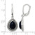 Sterling Silver Antiqued Onyx Teardrop Cabochon Leverback Dangle Earrings, 33.3 mm - View 3