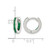 Sterling Silver Polished Green Cubic Zirconia and Green Enamel In and Out 13 mm Hinged Round Hoop Earrings, 11.6 mm Long - View 3