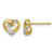 Affordable Expressions Sterling Silver Gold-Tone Polished Cubic Zirconia Love Knot Heart Stud Earrings, 7.8 mm