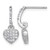 Sterling Silver Rhodium-Plated Polished Cubic Zirconia Heart Post Dangle Earrings, 20.1 mm