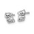 Sterling Silver Rhodium-Plated Polished Enameled Cat Kitten Stud Earrings, 6.9 mm - View 2