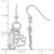 Sterling Silver Polished White Cubic Zirconia Bone and Paw Dangle Shepherd Hook Drop French Wire Earrings, 32.4 mm - View 3