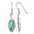 Sterling Silver Rhodium-Plated Polished Abalone Leaf Dangle Shepherd Hook Drop French Wire Earrings, 36.4 mm