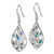 Sterling Silver Rhodium-Plated Polished Abalone Floral Dangle Shepherd Hook Drop French Wire Earrings, 36.3 mm - View 2