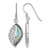 Sterling Silver Rhodium-Plated Polished Abalone Leaf Dangle Shepherd Hook Drop French Wire Earrings, 34.4 mm