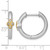 Sterling Silver Rhodium-Plated with 14K Accent Polished Cubic Zirconia Hinged Hoop Earrings, 20.1 mm - View 3