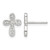 Sterling Silver Polished Cubic Zirconia Cross Stud Earrings, 12 mm
