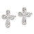 Sterling Silver Polished Cubic Zirconia Cross Stud Earrings, 12 mm - View 2