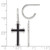 Sterling Silver Polished Black Enamel Cross Dangle C-Hoop Post Drop Earrings, 34.3 mm - View 3
