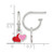 Rhodium-Plated Sterling Silver Polished Red and Pink Enameled Hearts Dangle C-Hoop Post Drop Earrings, 19 mm - View 3